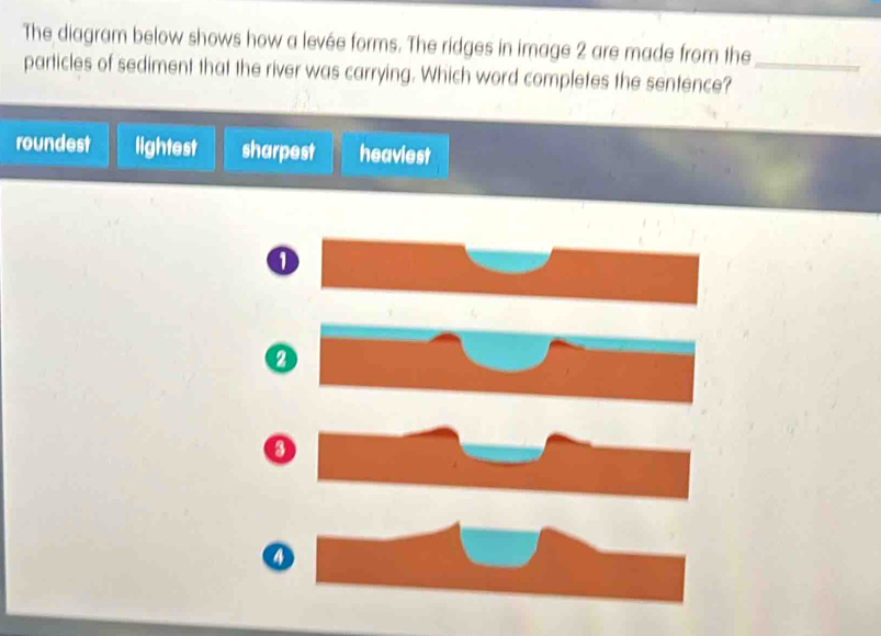 Solved: The diagram below shows how a levée forms. The ridges in image ...