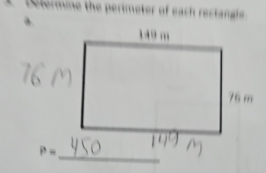 termine the perimeter of each restangis .