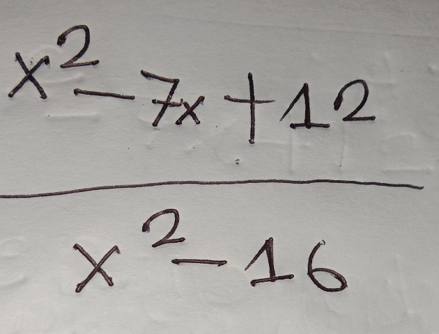  (x^2-7x+12)/x^2-16 