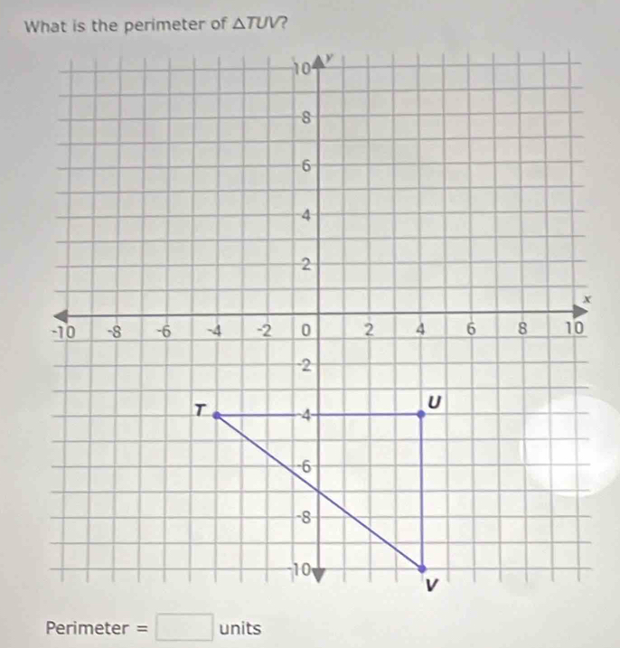 △ TUV
Perimet er =□ units