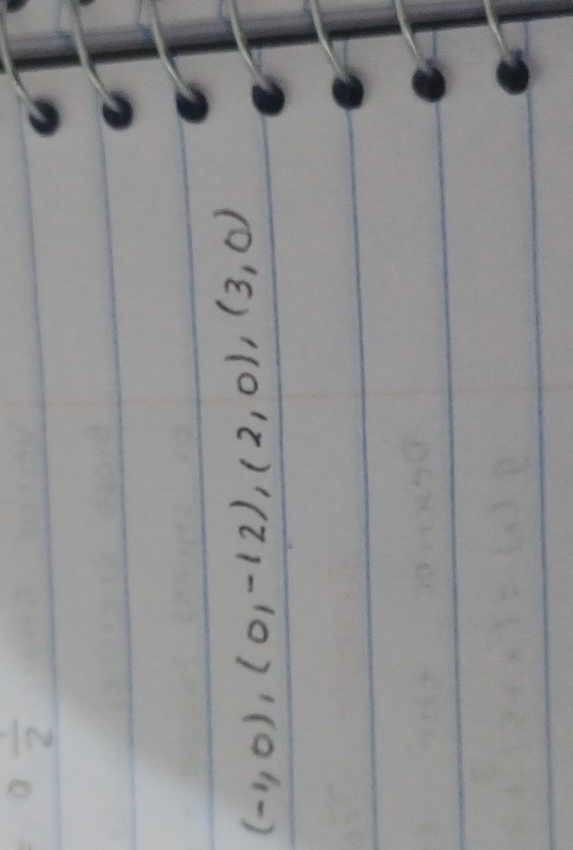 a 1/2 
(-1,0),(0,-12),(2,0),(3,0)