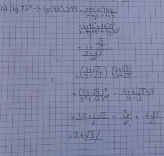 bì t_875° +g(45°+30°)= (tga+tgh)/1-tga+tgb 
frac =1g45°+tg30°(1-4g45^(+tg)°)
=frac 1+ sqrt(3)/3  (3+sqrt(3))/2 
=( (3+sqrt(3))/3-sqrt(3) )( (3+sqrt(3))/3+sqrt(3) )
=frac (3+sqrt(3))^23^2(sqrt(3))^0= (9+6sqrt(3)+3)/9-3 
= (12+6sqrt(3))/6 = 12/6 +frac 6sqrt(6)+ 6sqrt(3)/6 
=2+frac sqrt(3)