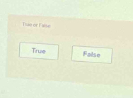 True or F alse
True False