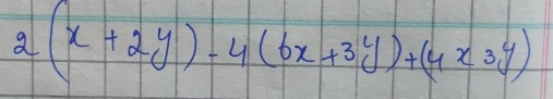 2(x+2y)-4(6x+3y)+(4x+3y)