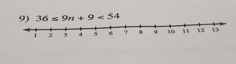 36≤ 9n+9<54</tex>