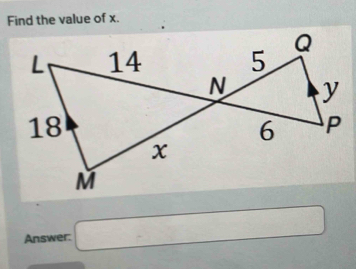 Find the value of x. 
Answer: □