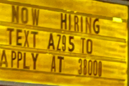 NOw HIRING 
TEXT A295 TO 
APPLY AT 3800