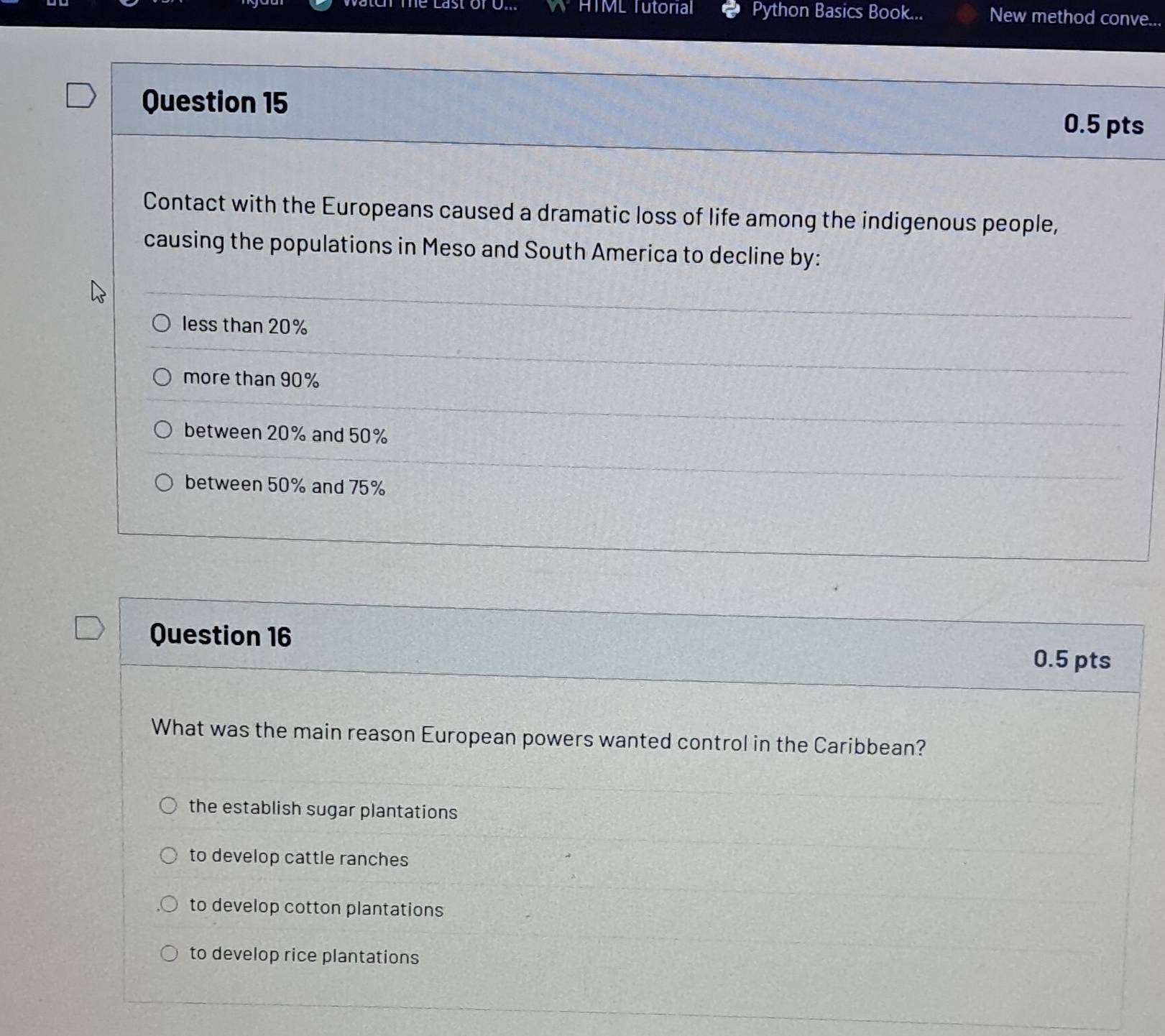 Solved: lastoro HTML Tutorial Python Basics Book... New method conve ...