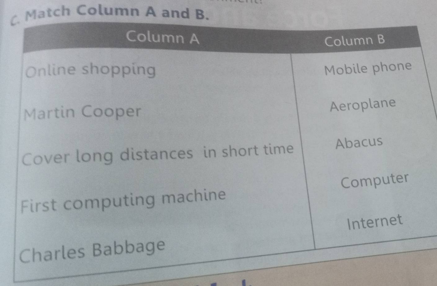 Catch Column A and B.