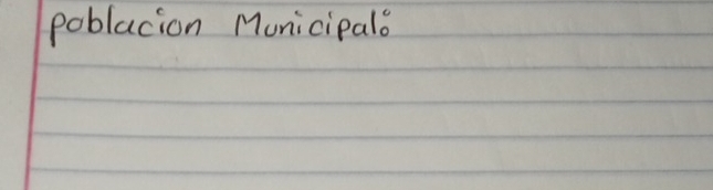 poblacion Municipalo
