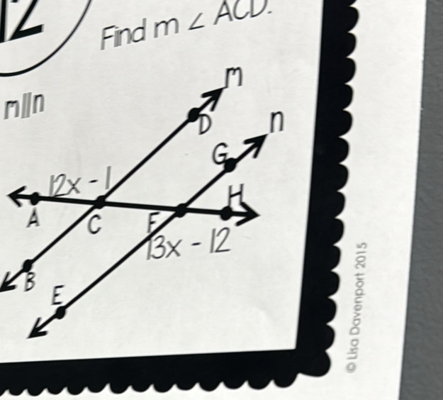 Find m∠ ACD.
5