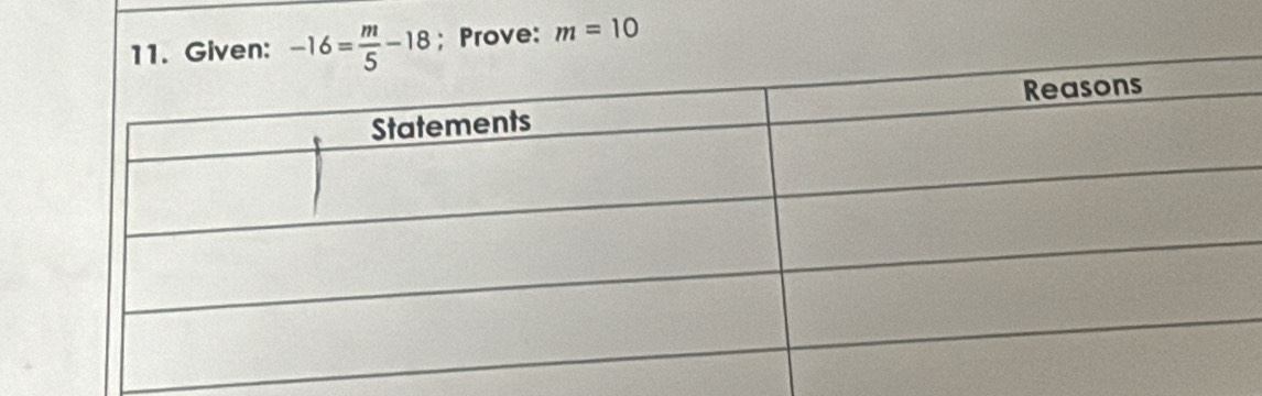 Prove: m=10