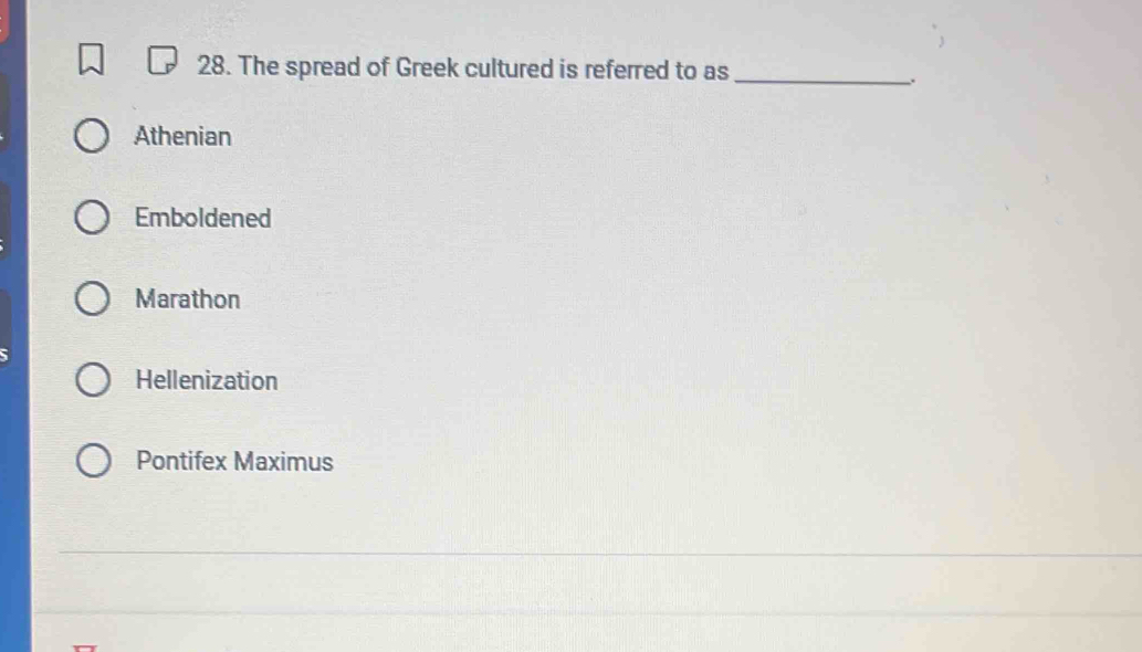 Solved: The spread of Greek cultured is referred to as Athenian