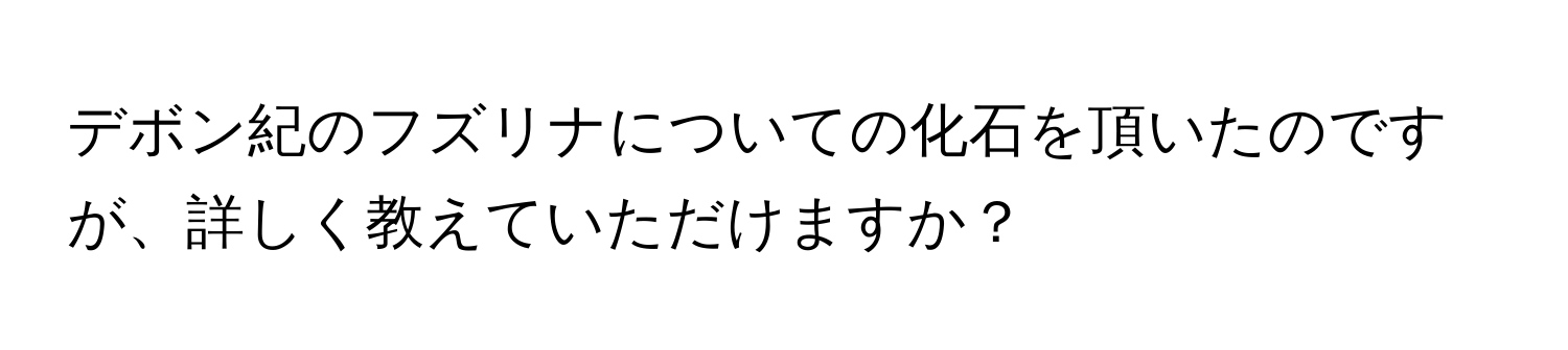 デボン紀のフズリナについての化石を頂いたのですが、詳しく教えていただけますか？