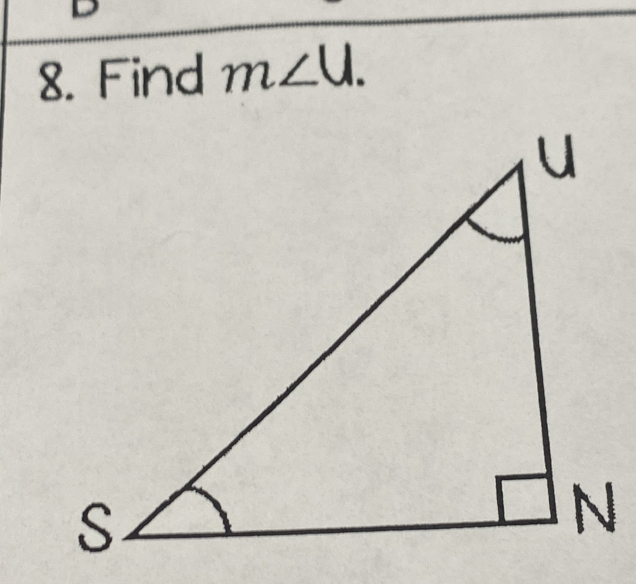 D
8. Find m∠ U.