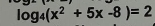 log _4(x^2+5x-8)=2