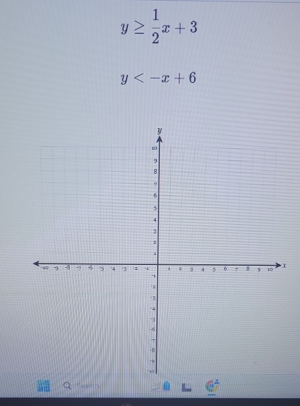 y≥  1/2 x+3
y
Search