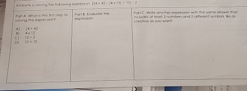 he following expression 124+42-[4* 12|+10]+2