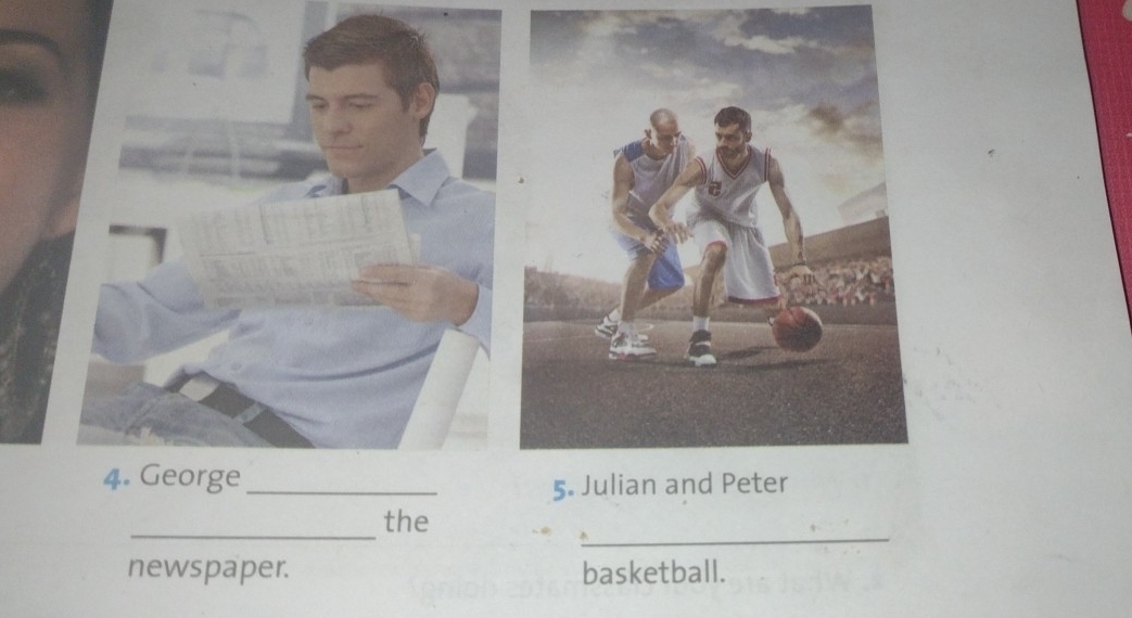 the 
newspaper. basketball.