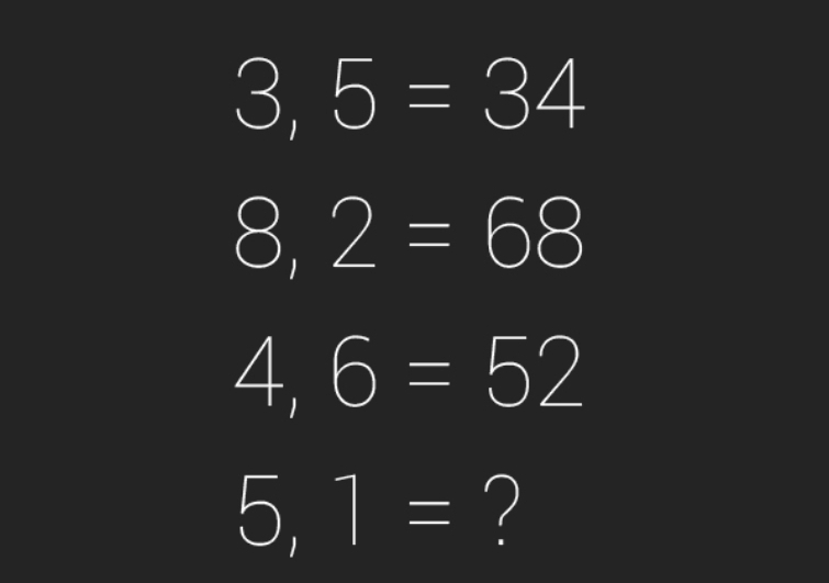 3,5=34
8,2=68
4,6=52
5,1= 2