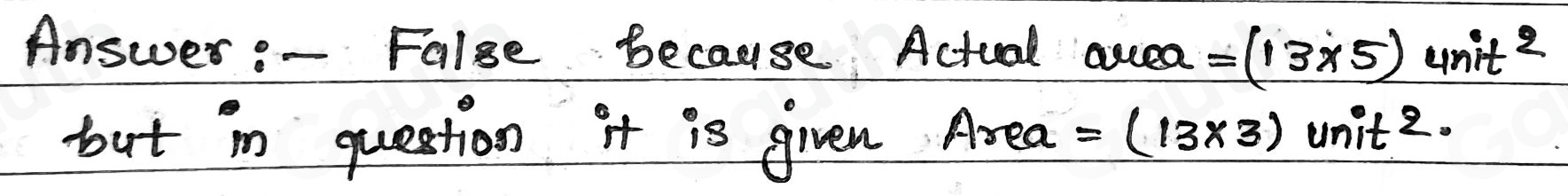 Solved: True or folse: The area of the parallelogram can be determined ...