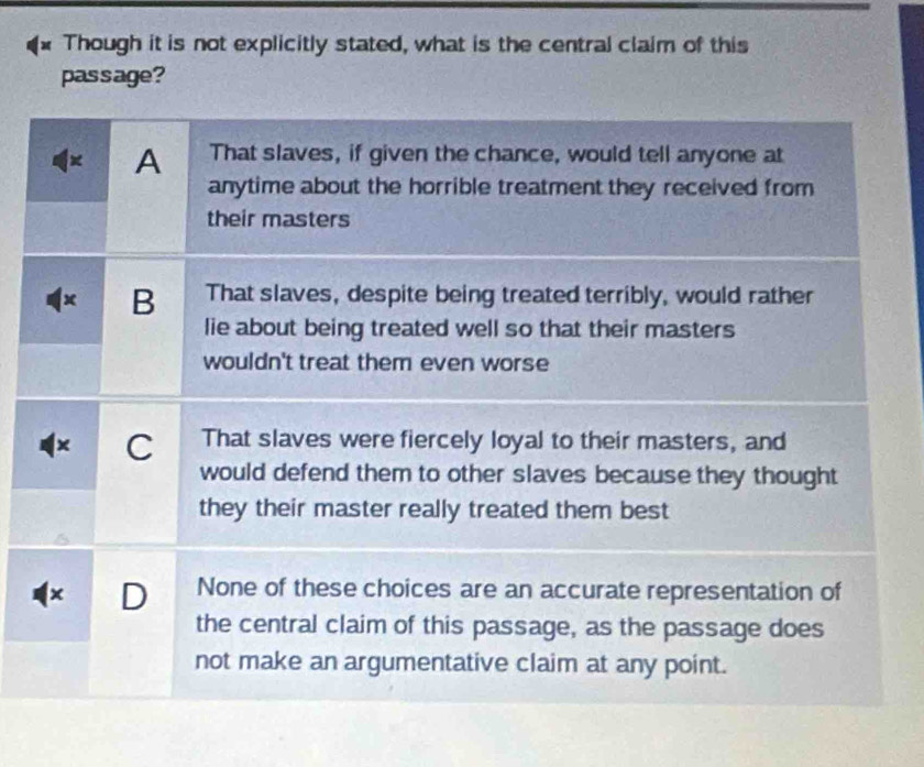 Though it is not explicitly stated, what is the central claim of this 
passage?