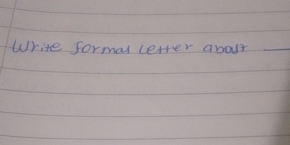 write formal letter about