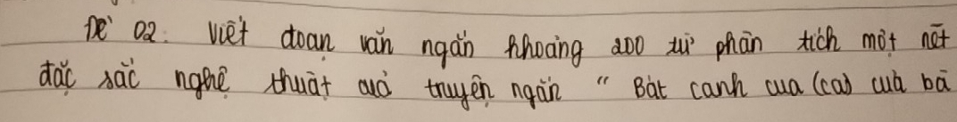 wet doan ván ngǎn phoāng aoo t phàn tich mot not 
dai xào ngàe thuàt auò truen ngàn " Bàt canh cua (ca) cuò bā