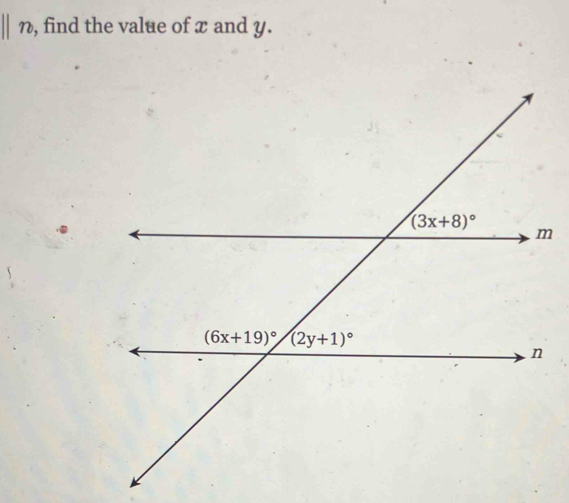 ||n , find the value of x and y.