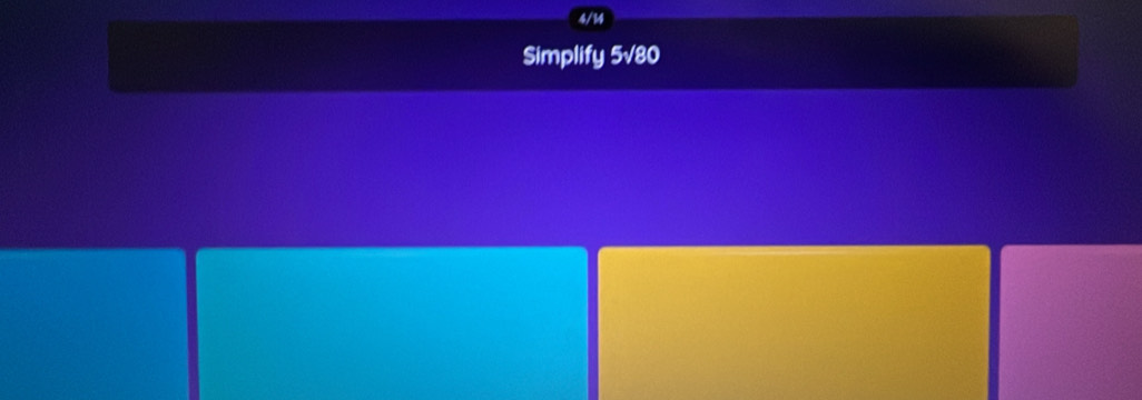 a/2
Simplify 5√80