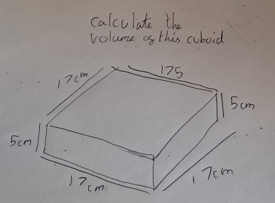 calculate the 
volume of this caboid