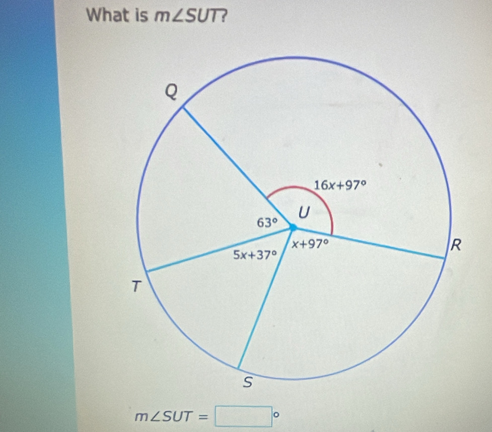 What is m∠ SUT ?
m∠ SUT=□°