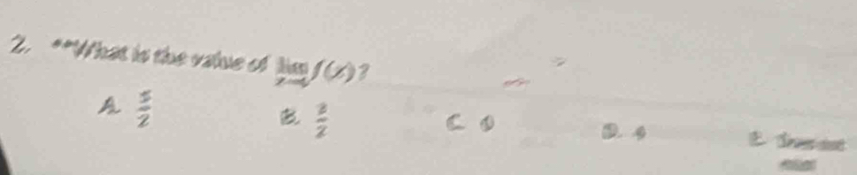 What is the value of limlimits _xto -∈fty f(x)
A  5/2 
 3/2  C ③ D. 4 E S est