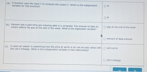 A function uses the input