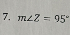 m∠ Z=95°