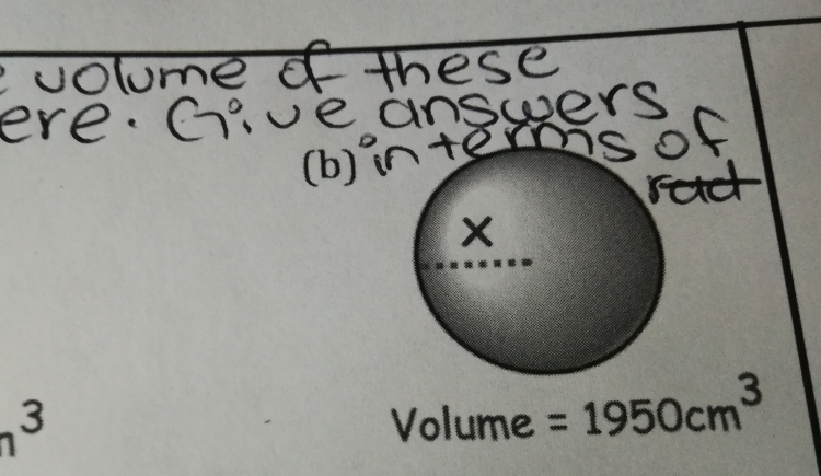 n^3 Volume =1950cm^3