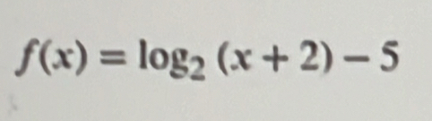 f(x)=log _2(x+2)-5