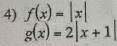 f(x)=|x|
g(x)=2|x+1|