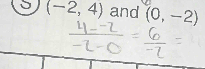 (-2,4) and (0,-2)