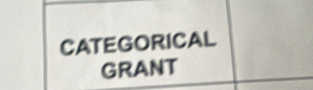 CATEGORICAL 
GRANT