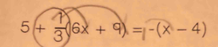 5 + ♂(6x + 9) = -(x − 4)