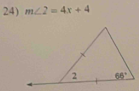 m∠ 2=4x+4