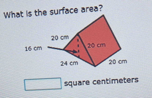 Wha surface area? 
square centimeters