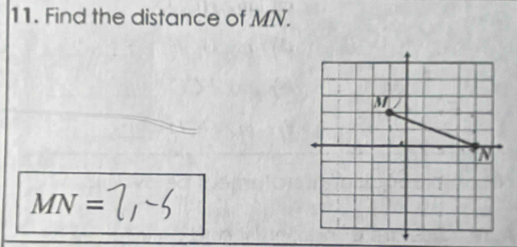 Find the distance of MN.
M
N
MN=