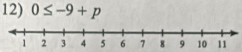 0≤ -9+p