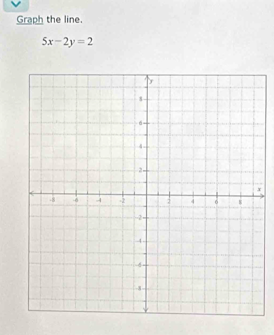 Graph the line.
5x-2y=2