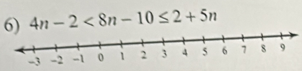 4n-2<8n-10≤ 2+5n