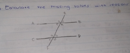 Calculate the missing values with reasons