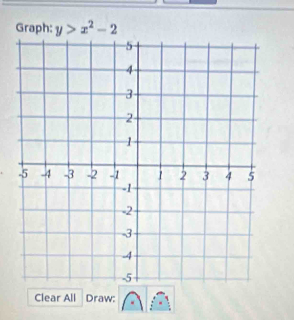 Graph: y>x^2-2
Clear All Draw: