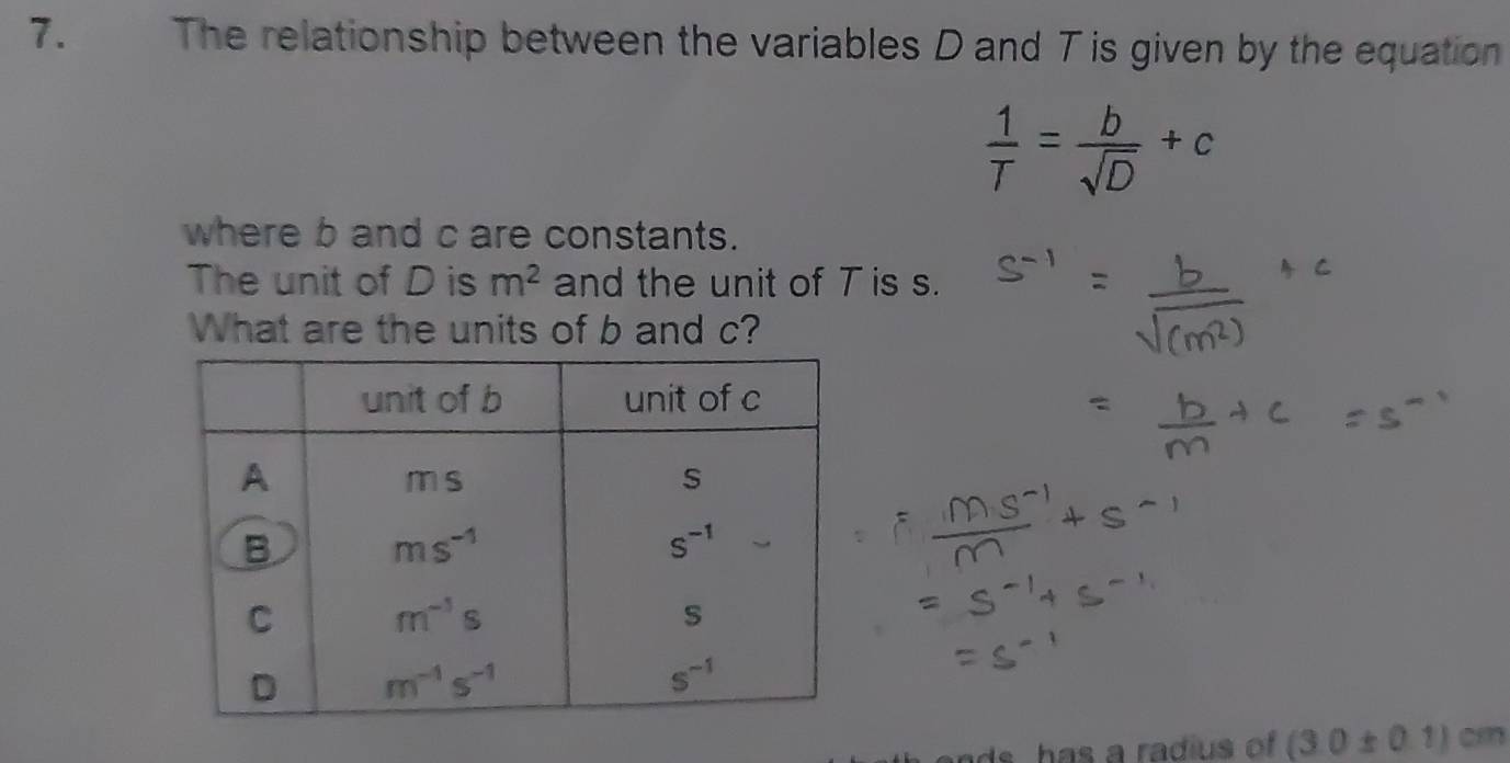 Solved: The relationship between the variables D and T is given by the ...